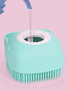 Pet Multifunctional Bath Massage Brush Cleaning Comb Bath Storage Pet Silicone Brush - Baby Blue - View 6