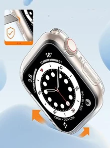 2pcs Clear Case Compatible With Apple Watch - Clear - View 2