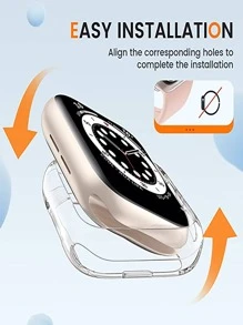 2pcs Clear Case Compatible With Apple Watch - Clear - View 3