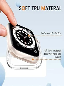 2pcs Clear Case Compatible With Apple Watch - Clear - View 4