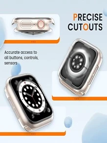 2pcs Clear Case Compatible With Apple Watch - Clear - View 5
