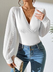 Chiquease Áo nữ Trọn gói màu trơn Giải trí - trắng - Xem 1