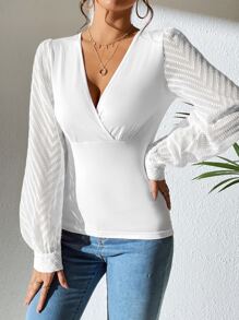 Chiquease Áo nữ Trọn gói màu trơn Giải trí - trắng - Xem 5