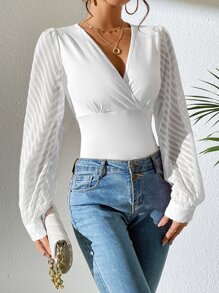 Chiquease Áo nữ Trọn gói màu trơn Giải trí - trắng - Xem 6