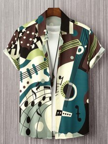 Manfinity LEGND Áo sơ mi Nam Nút phía trước Đồ họa Sọc Giải trí - Nhiều màu - Xem 3