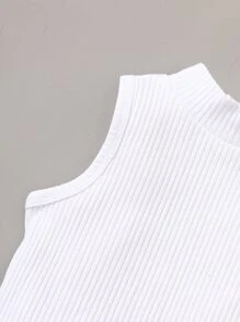 SHEIN 少女夏季七彩條紋休閒時尚立領兩件套 - 彩色 - 查看 6