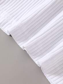 SHEIN 少女夏季七彩條紋休閒時尚立領兩件套 - 彩色 - 查看 7