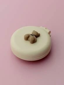 1入組圓形便攜折疊旅行鏡子梳子刷子