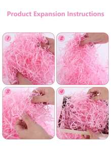 1pack/100g Gift Filler Raffia Paper,Daily Black Shredded Paper Packaging Party Gift Valentine Day - Black - View 3