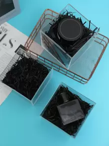 1pack/100g Gift Filler Raffia Paper,Daily Black Shredded Paper Packaging Party Gift Valentine Day - Black - View 5