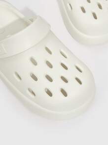 Women Hollow Design Slingback Clogs, Cool White EVA Vent Clogs - White - View 3