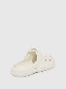 Women Hollow Design Slingback Clogs, Cool White EVA Vent Clogs - White - View 5