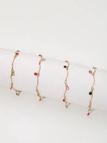 Mujer 1 pieza Cadena de bricolaje moda con diseño de diamante de imitación para para la fabricación de joyas de bricolaje - Amarillo Oro - Ver 1