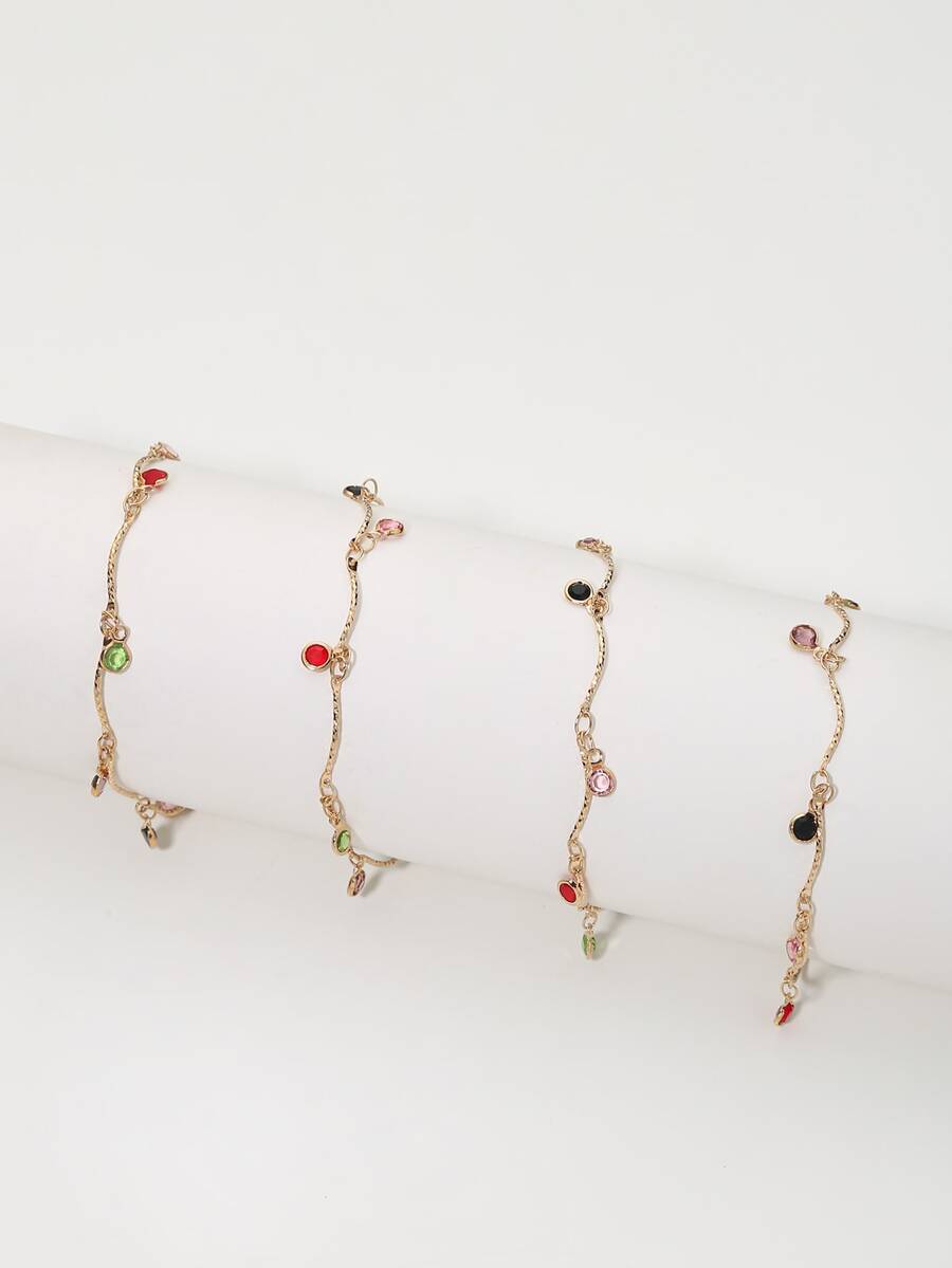 Mujer 1 pieza Cadena de bricolaje moda con diseño de diamante de imitación para para la fabricación de joyas de bricolaje - Amarillo Oro - Ver 1