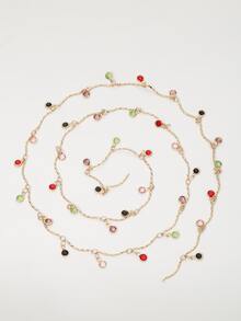 Mujer 1 pieza Cadena de bricolaje moda con diseño de diamante de imitación para para la fabricación de joyas de bricolaje - Amarillo Oro - Ver 2