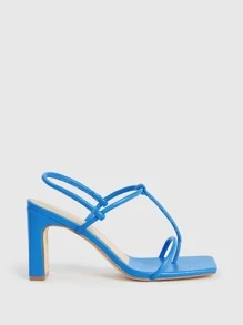 Xăng đan Cao gót Nữ màu trơn Đúng mốt - Màu xanh lam - Xem 6