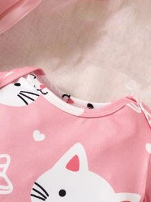 Baby Cartoon Graphic Jumpsuit - Pink - View 3