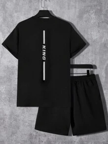 Manfinity VCAY Uomo Pantaloncini e Maglietta con grafica lettera