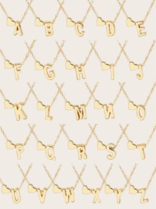 1入組字母墜飾項鍊 - 金黃色 - 查看 1