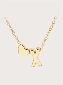 1入組字母墜飾項鍊 - 金黃色 - 查看 3