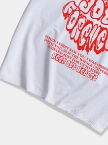 ROMWE MEN Street Life 男士標語圖案 T 卹 - 白色 - 查看 3