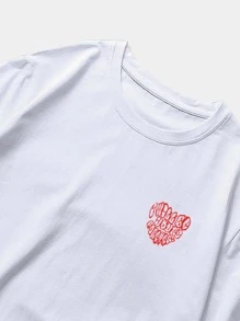 ROMWE MEN Street Life 男士標語圖案 T 卹 - 白色 - 查看 4