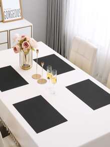 1入組PVC桌子現代素色黑色防滑桌墊餐桌 - 黑色 - 查看 4