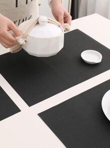 1入組PVC桌子現代素色黑色防滑桌墊餐桌 - 黑色 - 查看 5