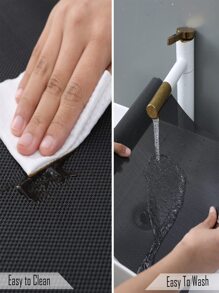 1入組PVC桌子現代素色黑色防滑桌墊餐桌 - 黑色 - 查看 6