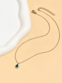 A4445 1 Máy Tính Quyến Rũ Đính Đá Cubic Zirconia Trang Trí Mặt Dây Chuyền Vòng Cổ Cho Nữ Tặng Trang Sức Đồng - Bạc - Xem 5