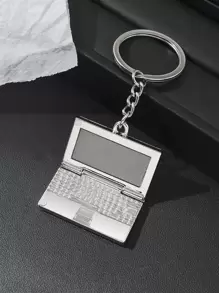 Llavero con colgante de computadora para hombres de la calle, accesorio para coche, bolso o mochila escolar - Plateado - Ver 1