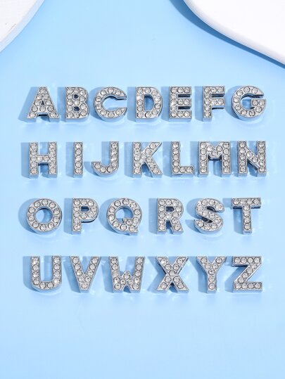 1pc Rhinestone Decor Letter DIY Bead