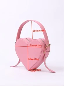 Heart-Shaped Pink Fashionable Ladies Shoulder Bag Valentines - Pink - View 5