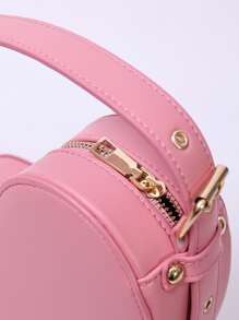 Heart-Shaped Pink Fashionable Ladies Shoulder Bag Valentines - Pink - View 6