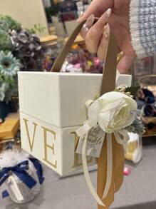 1 hộp giấy gói quà, hộp quà đồ họa chữ cái cho bữa tiệc - trái cam - Xem 3