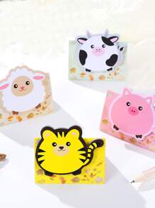 1pc Cartoon Cow Print Sticky Note, Cute Sticky Note For Students - Black and White - View 5