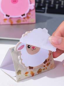 1pc Cartoon Cow Print Sticky Note, Cute Sticky Note For Students - Black and White - View 4