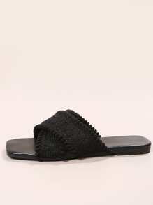 女士夏季拖鞋，新款女性柔软法式平底防滑沙滩凉鞋