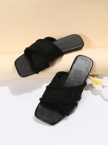 女士夏季拖鞋，新款女性柔软法式平底防滑沙滩凉鞋