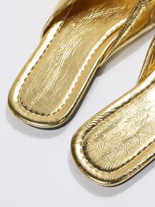Dép xỏ ngón kiểu Pháp dành cho nữ, kiểu dáng mùa hè ngọt ngào như nàng tiên, đa năng, chống trượt, đế mềm, thích hợp cho các buổi hẹn hò, tụ họp, tiệc tùng và mặc hàng ngày. - Vàng - Xem 7