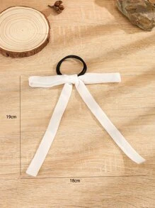 1/2件装白色天鹅绒丝带发圈（女士适用） - 白色 - 查看 3