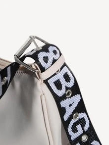 Mini Hobo Bag Beige Fashionable Adjustable Strap For Daily - White - View 7