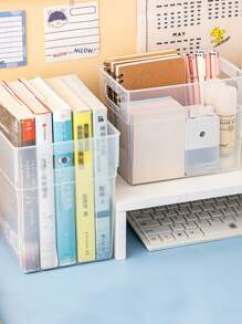 1入組透明筆塑膠文具收納盒 - 無色 - 查看 2