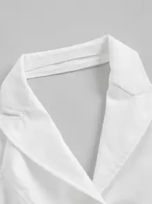 SHEIN MOD White Summer Solid Button Front Halter Top,Cute Top, Spring/Summer Outfits,Elegant Top,Going Out Top , Birthday,Women's Carnival Costume ,Casual Top - White - View 3