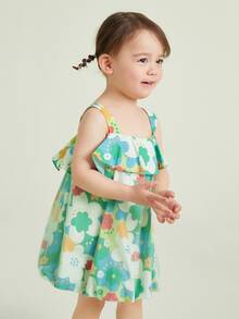 小女童印花荷葉邊連衣裙 - 彩色 - 查看 4