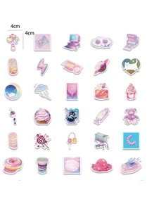 1包混合圖案什錦貼紙創意多用途貼紙適合在家DIY工藝品 - 彩色 - 查看 4