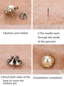 10 piezas/set botón de Metal, botón DIY de patrón mixto creativo para coser - Multicolor - Ver 3