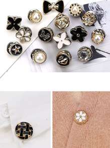 10 piezas/set botón de Metal, botón DIY de patrón mixto creativo para coser - Multicolor - Ver 4