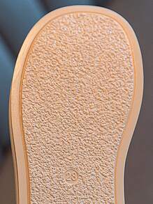 露跟涼鞋適用於女孩字母圖案單帶平底涼鞋 - 卡其色 - 查看 3