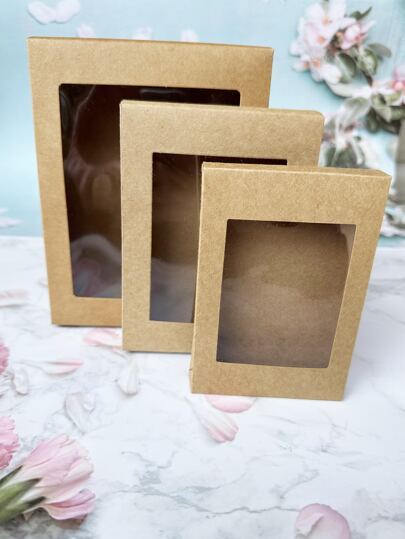 2pcs Plain Gift Box, Simple Paper Gift Wrapping Box For Party
